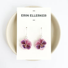 Load image into Gallery viewer, Pansy Blossom Dangles in Pink/Purple
