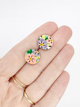 Load image into Gallery viewer, Neon Spring Circle Stud Earrings
