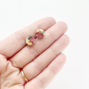 Autumn Pastels Mini Circle Stud Earrings