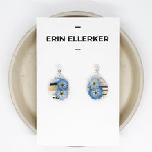 Load image into Gallery viewer, Watercolour Forget-Me-Nots Small Dangle Earrings
