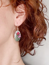 Load image into Gallery viewer, Spring Tulips Medium Oval Dangle Earrings
