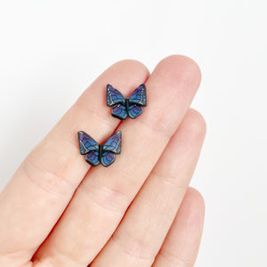 Butterfly Stud in Blue/Purple