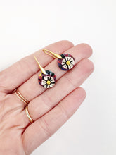 Load image into Gallery viewer, Fall Kaleidoscope Mini Circle Dangle Earrings
