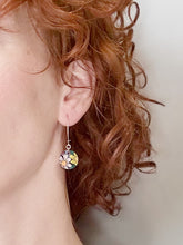 Load image into Gallery viewer, Graffiti Daisies Small Dangle Earrings
