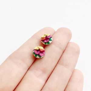 Vibrant Petals Mini Circle Stud Earrings