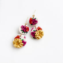 Load image into Gallery viewer, Vibrant Petals Medium Dangle Earrings
