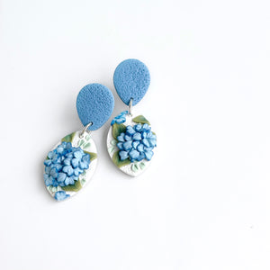 Blue Hydrangeas Medium Dangle Earrings