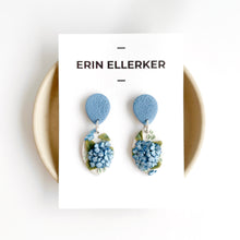 Load image into Gallery viewer, Blue Hydrangeas Medium Dangle Earrings
