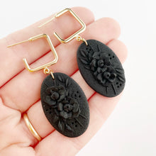 Load image into Gallery viewer, Black Monochrome Essentials Large Dangle Earrings
