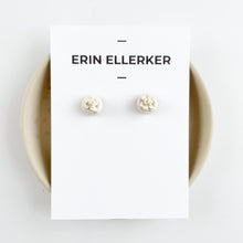 Load image into Gallery viewer, Ivory Monochrome Mini Circle Stud Earrings
