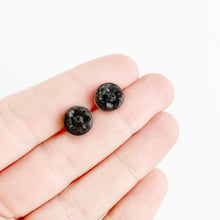 Load image into Gallery viewer, Black Monochrome Mini Circle Stud Earrings
