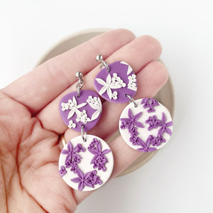 Sunday Brunch in Violet Large Dangle Earrings