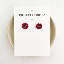 Load image into Gallery viewer, Perfect Pansy Stud in Red

