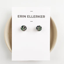 Load image into Gallery viewer, LAST CALL - Flowering Greens Mini Circle Stud Earrings
