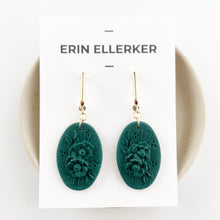 Load image into Gallery viewer, Green Monochrome Essentials Large Dangle Earrings
