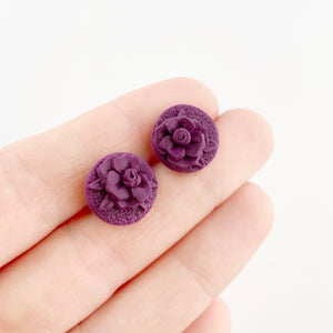 Purple Monochrome Essentials Circle Stud Earrings