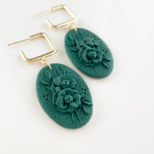 Load image into Gallery viewer, Green Monochrome Essentials Large Dangle Earrings
